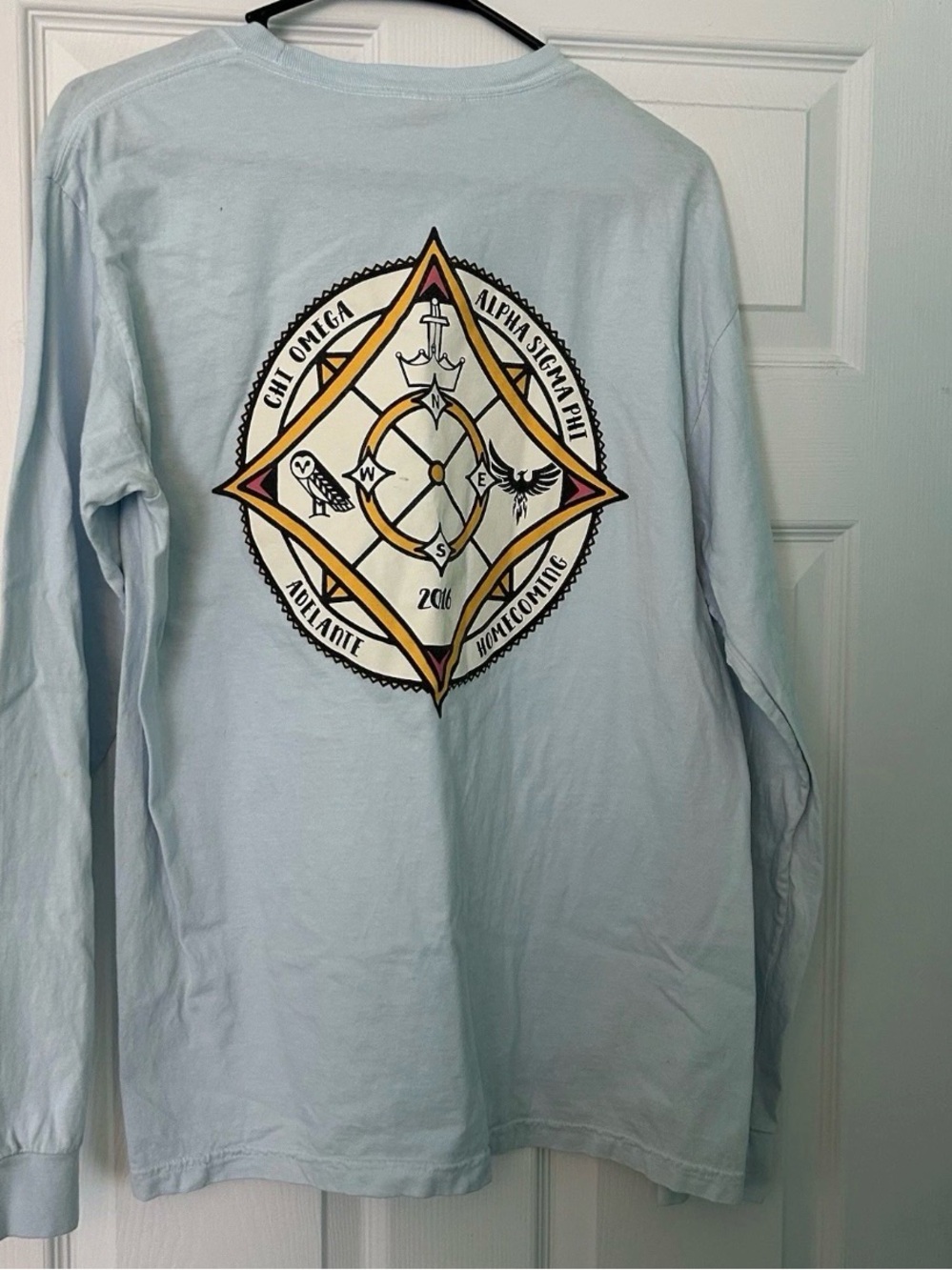 Alpha Sigma Phi Blue Long Sleeve 2016 Adelante Homecoming Shirt Size Medium